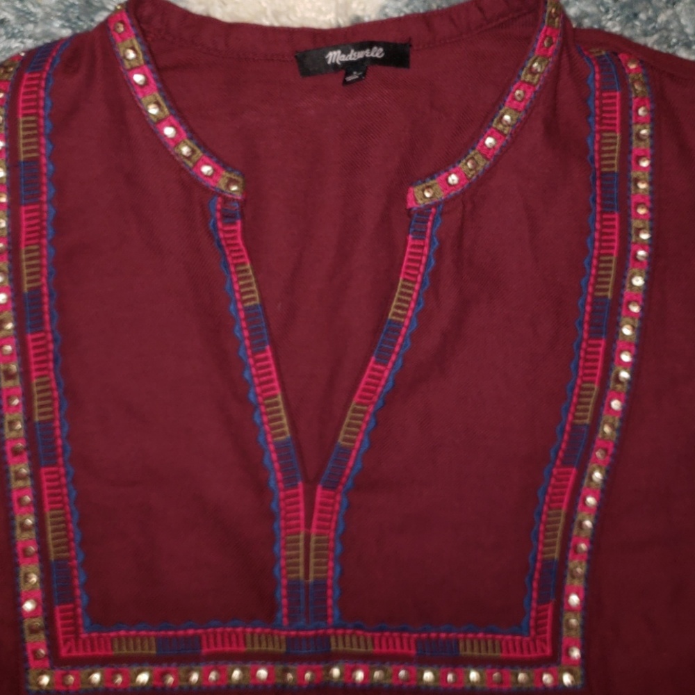 MADEWELL EMBROIDERED TUNIC SIZE L